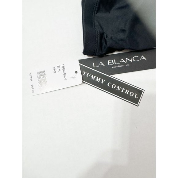 La Blanca NWT Sz 18W Black Tummy Control Island Goddess High Waist Bikini Swim B - Picture 5 of 8